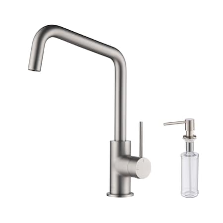 Kibi Macon Single Handle Bar Sink Faucet with Soap Dispenser C-KKF2012BN-KSD100BN